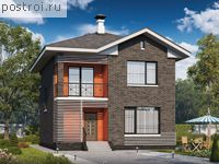 L-113-1P проект двухэтажного коттеджа из пенобетона размером 9 на 8 