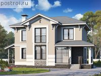 L-128-1P проект двухэтажного коттеджа из газобетона размером 10 на 10 