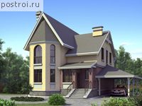 L-155-1K проект одноэтажного коттеджа из кирпича с мансардой и гаражом размером 10 на 13