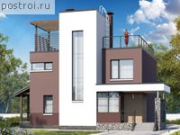 L-155-1P проект двухэтажного коттеджа из пеноблоков размером 10 на 9 