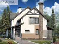 L-179-1P проект одноэтажного дома из пеноблоков с мансардой размером 17 на 10 