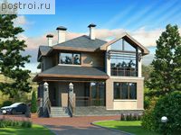 L-189-1P проект двухэтажного дома из пеноблоков размером 14 на 11