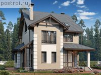 L-193-1P проект двухэтажного коттеджа из пенобетона с мансардой размером 13 на 10 