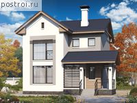 M-110-1P проект двухэтажного коттеджа из пенобетона размером 11 на 8