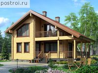 M-118-1D проект одноэтажного деревянного коттеджа из бруса с мансардой размером 11 на 9 