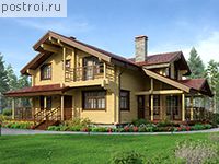 M-137-1D проект одноэтажного деревянного дома из бруса с мансардой размером 9 на 11 