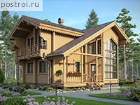 M-148-1D проект одноэтажного деревянного дома из бруса с мансардой размером 10 на 10 