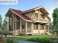 M-155-1D проект одноэтажного деревянного коттеджа из бруса с мансардой размером 10 на 11 
