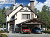 M-179-1P проект одноэтажного дома из пеноблоков с мансардой и гаражом размером 25 на 10 