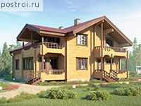 M-228-1D проект одноэтажного деревянного коттеджа из бруса с мансардой размером 13 на 15 