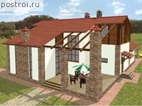 M-266-1K проект двухэтажного дома из кирпича с гаражом размером 19 на 16 