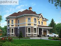 M-304-1K проект двухэтажного коттеджа из кирпича с гаражом размером 16 на 17 