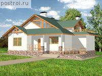 M-310-1P проект двухэтажного коттеджа из пенобетона с цоколем размером 12 на 16 