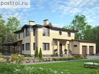 M-370-1K проект двухэтажного дома из кирпича с гаражом размером 13 на 20 