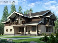 M-378-1K проект одноэтажного дома из кирпича с мансардой размером 17 на 16 