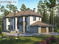 M-389-1K проект двухэтажного дома из кирпича с гаражом размером 26 на 17 