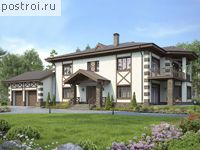 M-407-1K проект двухэтажного дома из кирпича с гаражом размером 14 на 25 