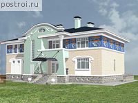 M-542-1K проект двухэтажного дома из кирпича с цоколем размером 15 на 26 