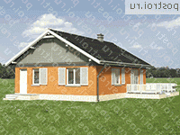 A-081-1P проект одноэтажного дома из пеноблока размером 9 на 12  - вид слева