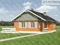 A-081-1P проект одноэтажного дома из пеноблока размером 9 на 12  - вид справа