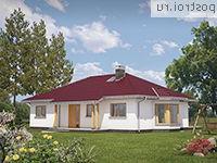 A-108-1P проект одноэтажного коттеджа из пенобетона размером 8 на 15 