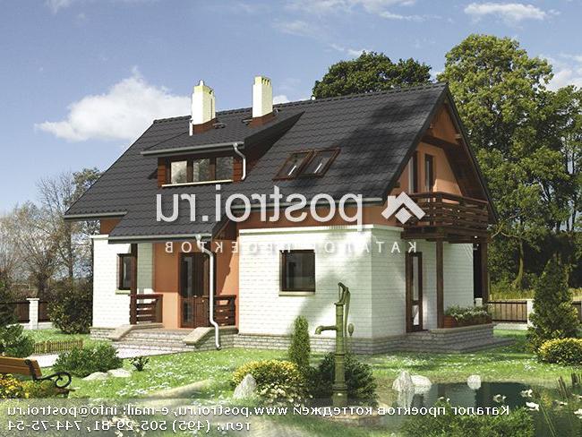 A-114-1P проект одноэтажного коттеджа из пенобетона с мансардой размером 10 на 13 