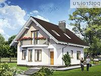 A-123-1P проект одноэтажного коттеджа из газобетона с мансардой размером 11 на 8 