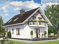 A-123-1P проект одноэтажного коттеджа из газобетона с мансардой размером 11 на 8 