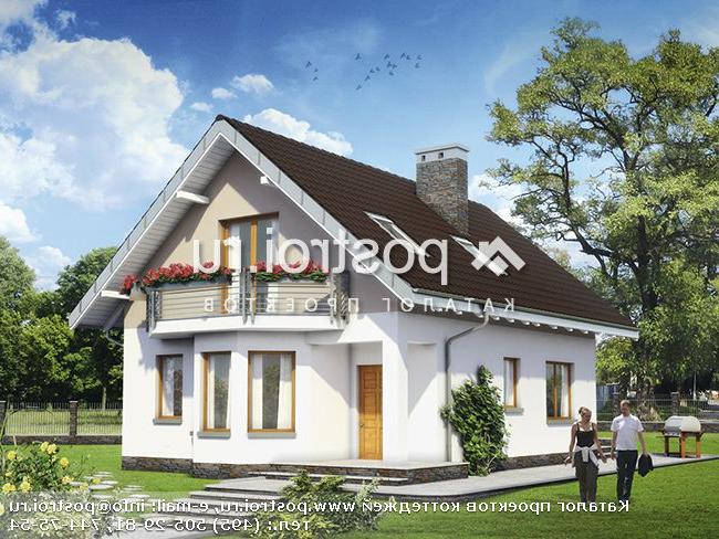 A-123-1P проект одноэтажного коттеджа из газобетона с мансардой размером 11 на 8 