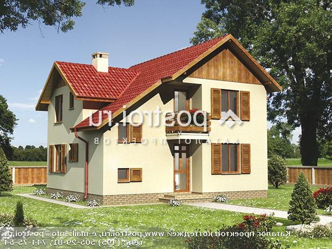 A-124-1K проект одноэтажного коттеджа из кирпича с мансардой размером 9 на 9 