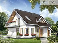 A-134-1P проект одноэтажного дома из газобетона с мансардой и гаражом размером 9 на 12 