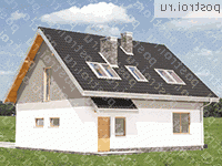 A-160-1P проект одноэтажного дома из пеноблоков с мансардой и гаражом размером 9 на 10  - вид слева