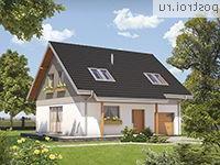 A-160-1P проект одноэтажного дома из пеноблоков с мансардой и гаражом размером 9 на 10 