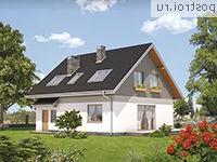 A-160-1P проект одноэтажного дома из пеноблоков с мансардой и гаражом размером 9 на 10 