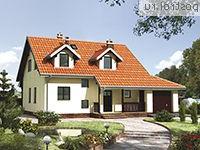 A-167-1P проект одноэтажного дома из пеноблоков с мансардой и гаражом размером 10 на 13 