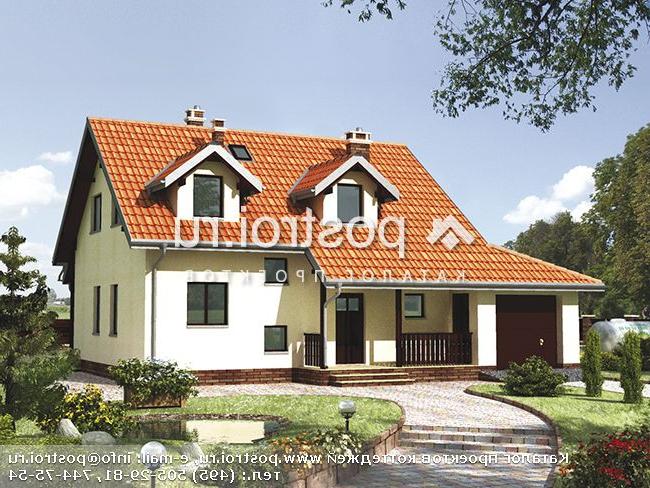 A-167-1P проект одноэтажного дома из пеноблоков с мансардой и гаражом размером 10 на 13 