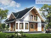 A-182-1P проект одноэтажного дома из пеноблоков с мансардой и гаражом размером 8 на 13 