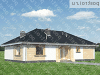 A-195-1P проект одноэтажного коттеджа из пенобетона размером 10 на 16  - вид спереди