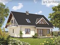 A-204-1P проект одноэтажного дома из пенобетона с мансардой и гаражом размером 12 на 13 