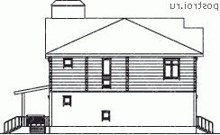 A-208-1P проект двухэтажного дома из пеноблоков размером 12 на 11  - вид справа