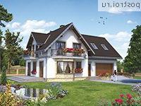 A-218-1P проект одноэтажного дома из пенобетона с мансардой и гаражом размером 11 на 15 