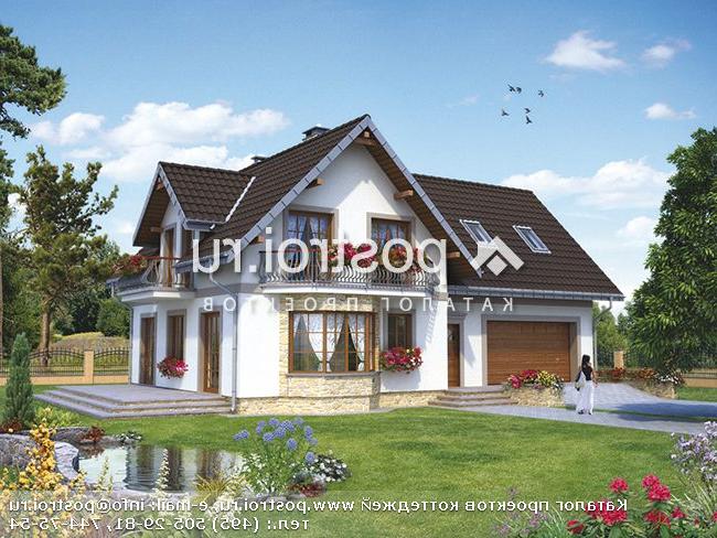 A-218-1P проект одноэтажного дома из пенобетона с мансардой и гаражом размером 11 на 15 