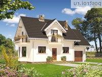 A-219-1P проект одноэтажного дома из газобетона с мансардой и гаражом размером 8 на 13 