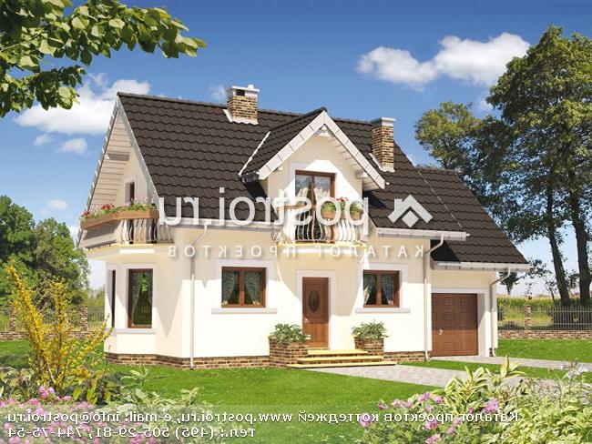 A-219-1P проект одноэтажного дома из газобетона с мансардой и гаражом размером 8 на 13 