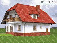 A-221-1P проект двухэтажного коттеджа из газобетона с цоколем и мансардой размером 10 на 14  - вид сзади