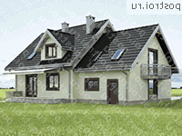 A-223-1P проект одноэтажного коттеджа из газобетона с мансардой и гаражом размером 10 на 17  - вид справа