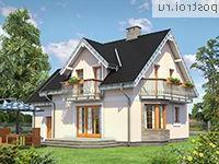 A-233-1P проект одноэтажного дома из газобетона с мансардой и гаражом размером 8 на 13 