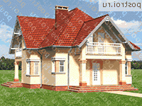 A-236-1K проект двухэтажного коттеджа из кирпича размером 12 на 10 - вид спереди A-236-1K проект двухэтажного коттеджа из кирпича размером 12 на 10 - вид спереди