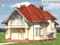 A-236-1K проект двухэтажного коттеджа из кирпича размером 12 на 10 - вид слева A-236-1K проект двухэтажного коттеджа из кирпича размером 12 на 10 - вид слева