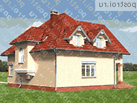 A-236-1K проект двухэтажного коттеджа из кирпича размером 12 на 10 - вид сзади A-236-1K проект двухэтажного коттеджа из кирпича размером 12 на 10 - вид сзади